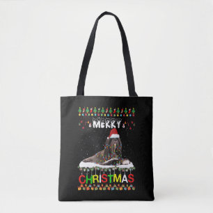 Bolsa Tote Lhasa Apso Árvore de Natal Light Pajama Xmas Dog