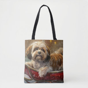 Bolsa Tote Lhasa Apso Cachorro Festivo