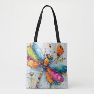 Bolsa Tote Libélula Arco-íris