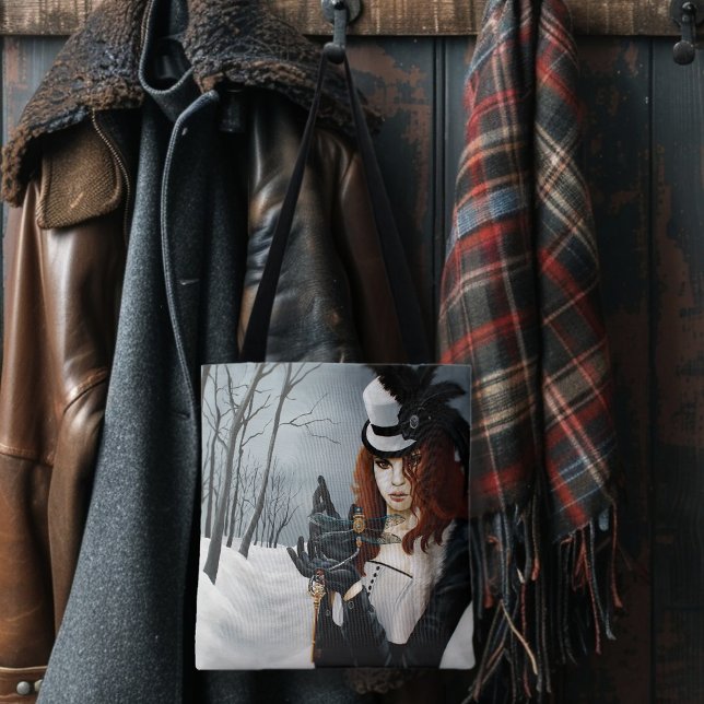 Bolsa Tote Libélula de Inverno Vitoriana Steampunk Chave Góti (Criador carregado)