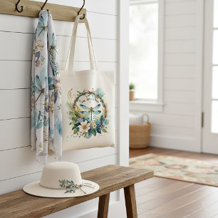 Bolsa Tote Libélula floral Um dia de cada vez
