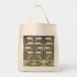 Bolsa Tote Libélulas Lírios Aquáticos Arte Nova