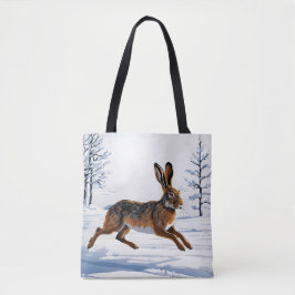 Bolsa Tote Liberdade de lebre sem limites na neve