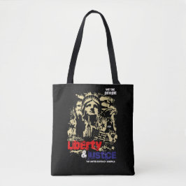 Bolsa Tote Liberdade e Justiça. Estátua da Liberdade, EUA