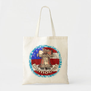 Bolsa Tote Liberdade para votar Nome personalizado Democrata