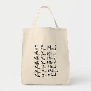 Bolsa Tote LIBERTE A MENTE! Citação de caligrafia motivaci