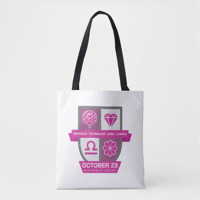 Bolsa Tote Libra Birthday Crest™ for October 1-23 (Frente)