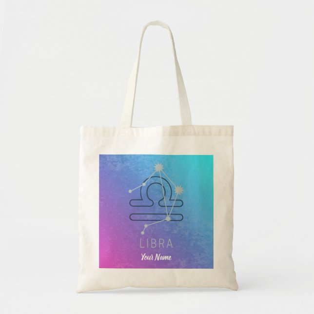Bolsa Tote Libra Zodiac - Sinal de Estrela - Constelação do H (Frente)