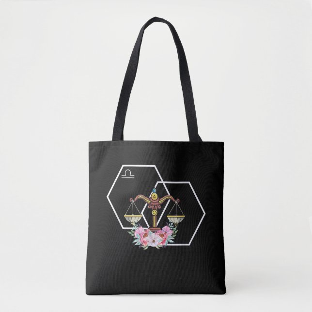 Bolsa Tote Libra Zodiac - Sinal de Outubro Aniversário (Frente)