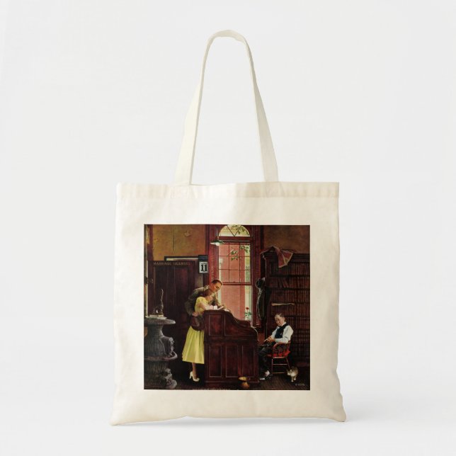 Bolsa Tote Licença de casamento de Norman Rockwell (Frente)