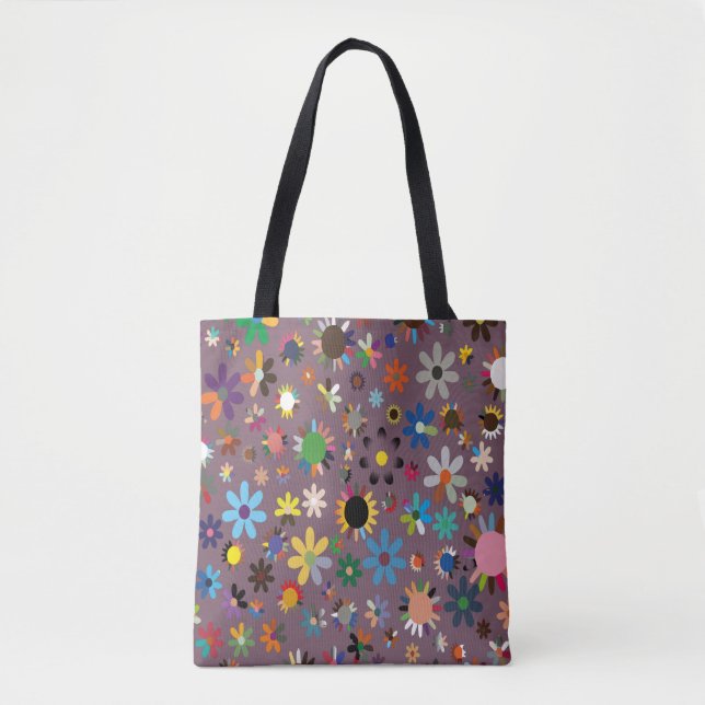 Bolsa Tote Licença Floral Adorável Colorida (Frente)