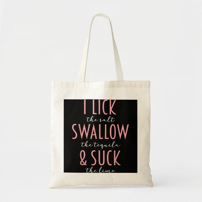 Bolsa Tote Lick Salt Engole Tequila Suck Limão Engraçado Mexi (Frente)