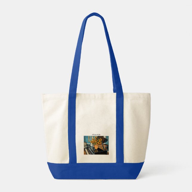 Bolsa Tote Life is better with a piano - awesome totebag! (Verso)