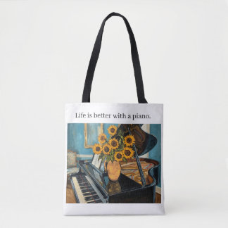 Bolsa Tote Life is better with a piano - awesome totebag!
