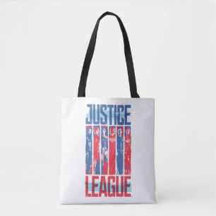 Bolsa Tote Liga da Justiça Blue & Red Group Pop Art