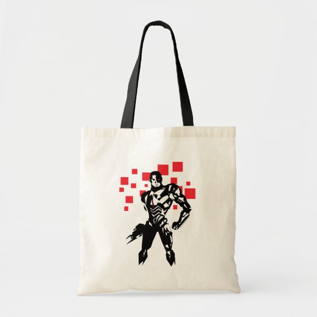 Bolsa Tote Liga da Justiça | Cyborg Digital Noir Pop Art (Frente)