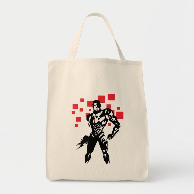 Bolsa Tote Liga da Justiça | Cyborg Digital Noir Pop Art (Frente)