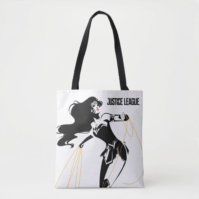 Bolsa Tote Liga da Justiça | Mulher Maravilha Com Pop de Laço (Frente)