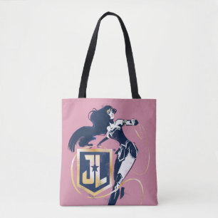 Bolsa Tote Liga da Justiça   Mulher Maravilha & Ícone Pop Art