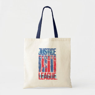 Bolsa Tote Liga da Justiça Pop de Arte Azul e Vermelho