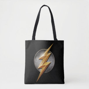 Bolsa Tote Liga da Justiça  Símbolo Flash Metálico Bolt