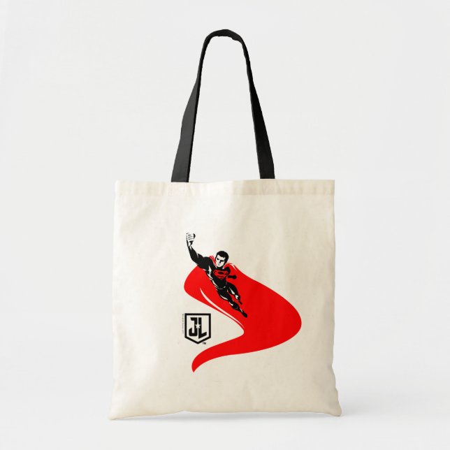 Bolsa Tote Liga da Justiça | Superman Flying Noir Pop Art (Frente)