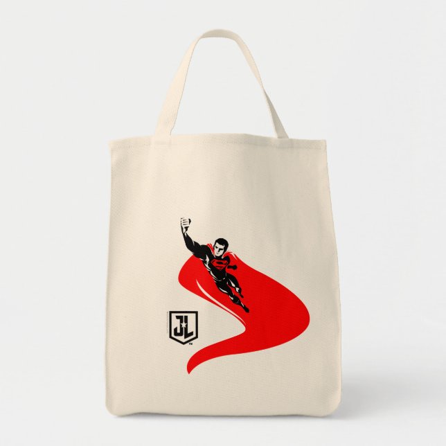 Bolsa Tote Liga da Justiça | Superman Flying Noir Pop Art (Frente)
