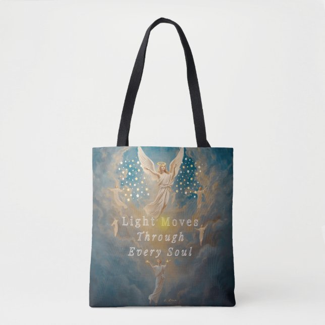 Bolsa Tote Light Moves Through Every Soul – Celest (Frente)
