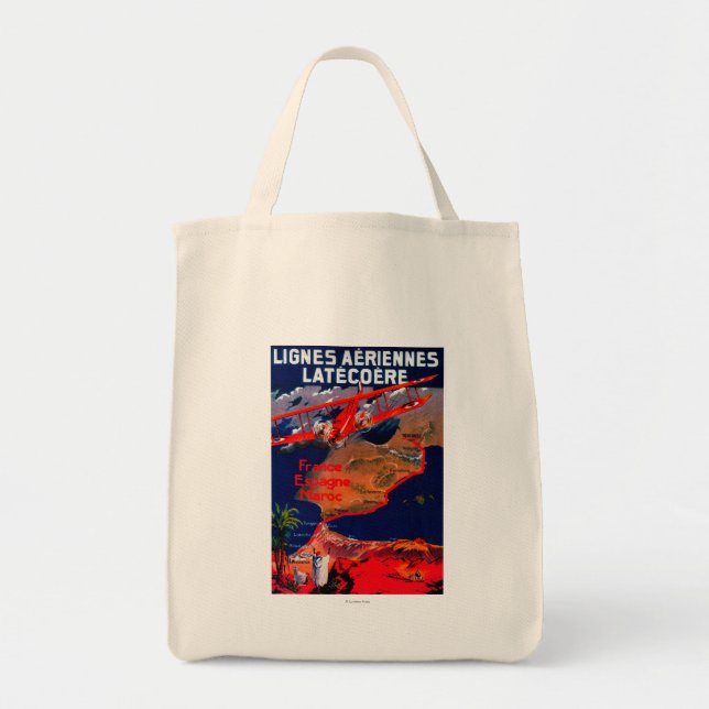 Bolsa Tote Lignes Aeriennes Latecoere Poster vintage (Frente)