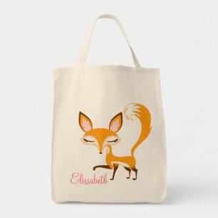 Bolsa Tote Lil Foxie - Fox feminino bonito - sacola feita sob