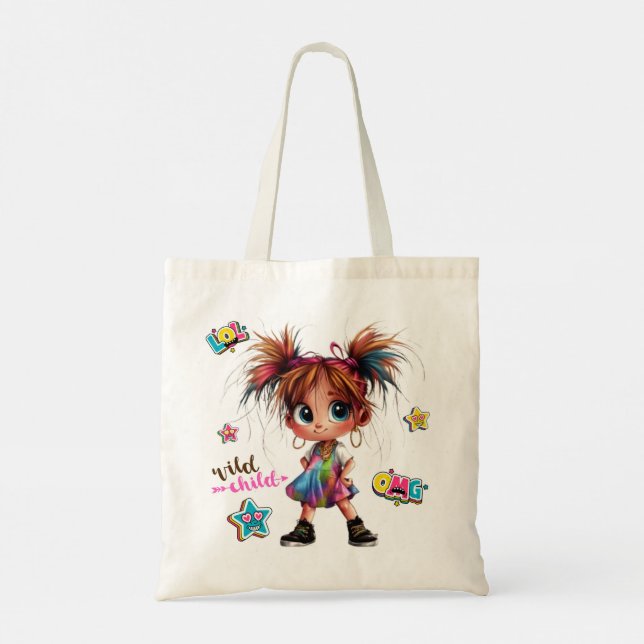 Bolsa Tote Lil' Quirky Girl Wilky Child Tote Bag (Verso)