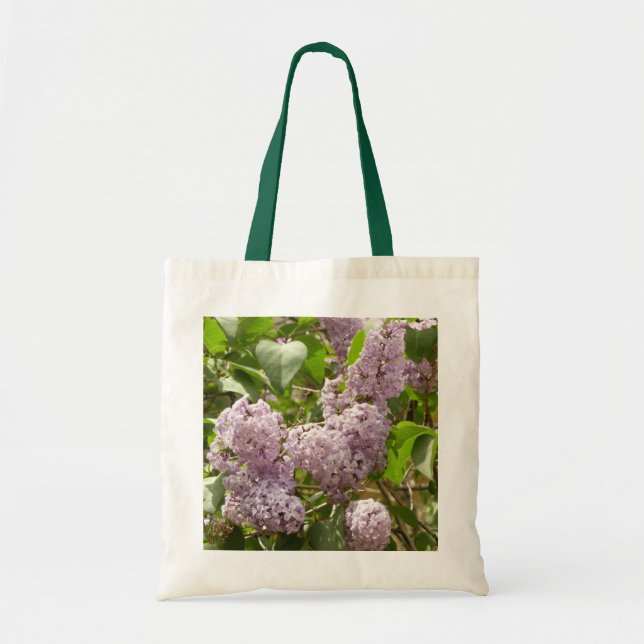 Bolsa Tote Lilac Bush Lindas Flores de primavera Roxas (Frente)