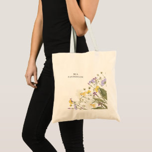 Bolsa Tote Lilac de Aquarela Personalizável