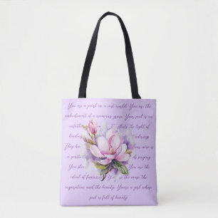 Bolsa Tote Lilac Flores Watercolor Shoper