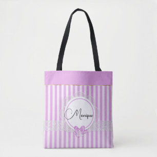 Bolsa Tote Lilac Motif Elegante com Lace Faux