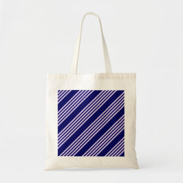 Bolsa Tote Lilac purple and navy blue five stripes pattern