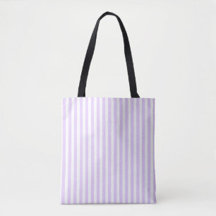 Bolsa Tote Lilac, púrpura e tiras doces brancas