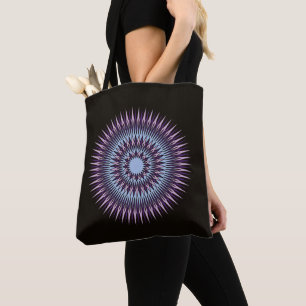 Bolsa Tote Lilac rosa púrpura contemporâneo estrela de arte