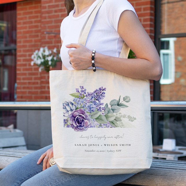 Bolsa Tote Lilac Succulent Eucalyptus Botanical Bunch Wedding (Criador carregado)