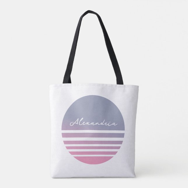 Bolsa Tote Lilaco Rosa Personalizado Sunset (Verso)