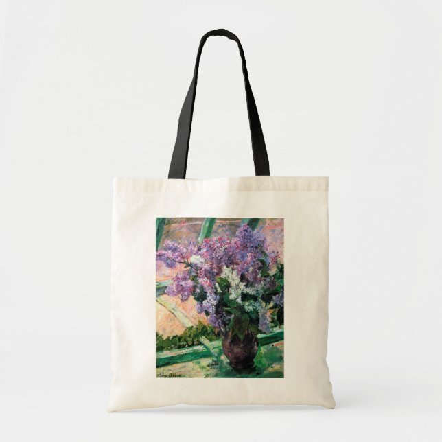Bolsa Tote Lilacs em uma janela, Mary Cassatt (Frente)