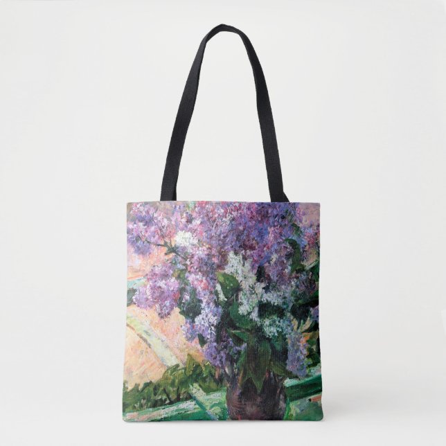 Bolsa Tote Lilacs em uma janela, Mary Cassatt (Frente)