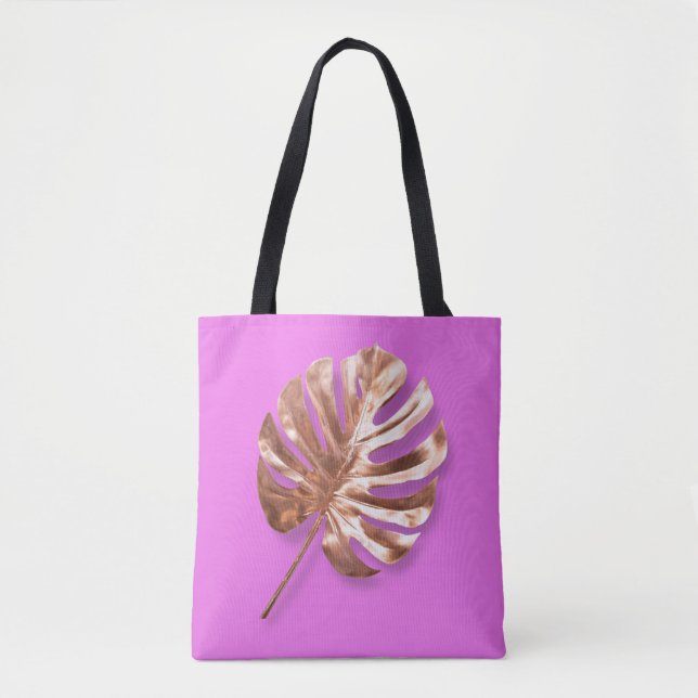 Bolsa Tote Lilás Rosa Dourada (Frente)