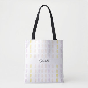 Bolsa Tote Lilás Urbano Geométrico Aquarela Monogramado