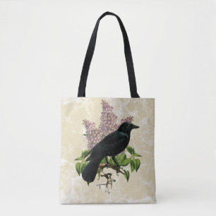 Bolsa Tote Lilases E Corvo