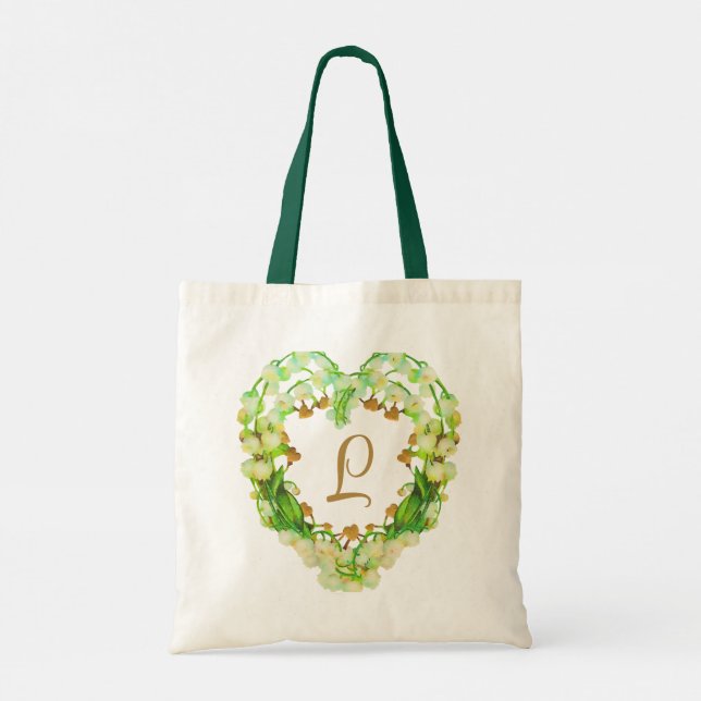 Bolsa Tote Lily-of-the-Valley Heart Personalizada (Verso)