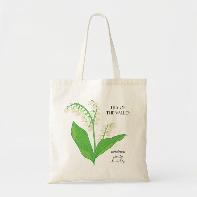 Bolsa Tote Lily of the Valley May Birth Month Flower Bag (Frente)