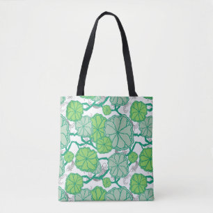 Bolsa Tote Lily Pad Koi Pond Pattern
