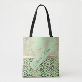 Bolsa Tote Limão Marble Glittery Leopard Personalizado Tot Ba