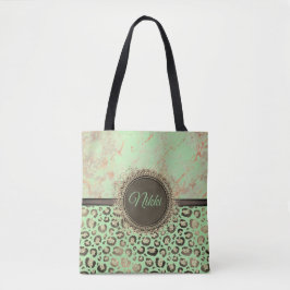 Bolsa Tote Limão Marble Glittery Leopard Personalizado Tot Ba